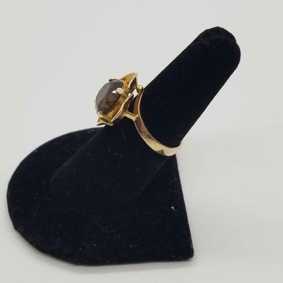 Stunning 14k Gold Large Smoky Quartz Ring - Picture 13 of 14